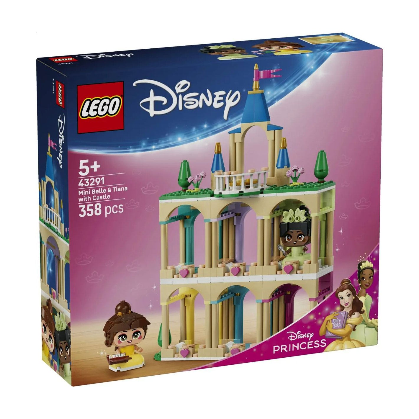 Конструктор LEGO Disney Princess Мініпринцеси Белль і Тіана з замком, 358 деталей, від 5 років (43291)